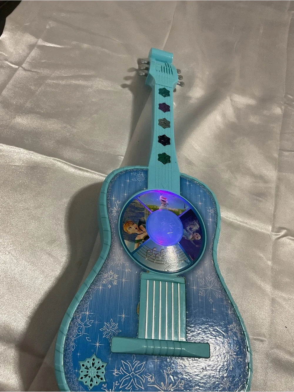 Kids Toy Acoustic Guitar - Light Blue Frozen-Themed Design